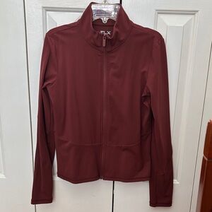 FLX Dark Red Workout Travel Zippered Jacket Small women’s lightweight